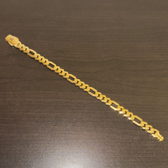 Monaco Chain Miami Cuban Figaro Link 9mm 9in 12.5g 14K Yellow Gold EUC - Picture 3 of 16